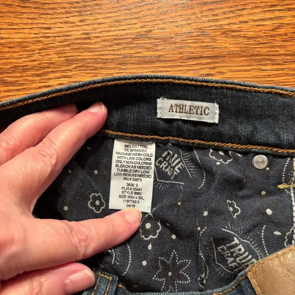 True Craft Athletic‎ Jeans Men's Size 30X30 (31X29) Stretch Mid Rise